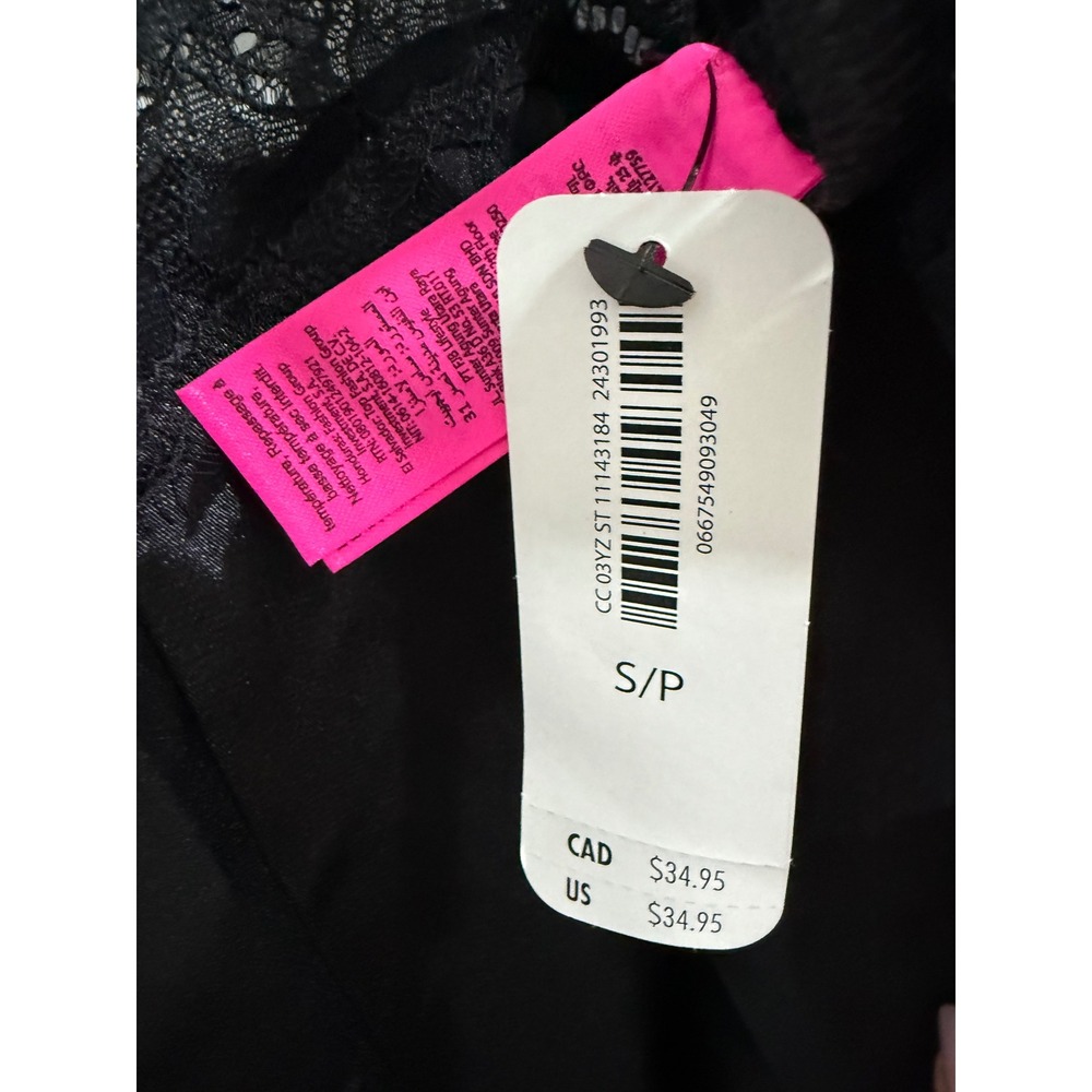 La Senza Black Lace Top Satin Slip Dress Mini Lingerie Size S NWT - Picture 5 of 6